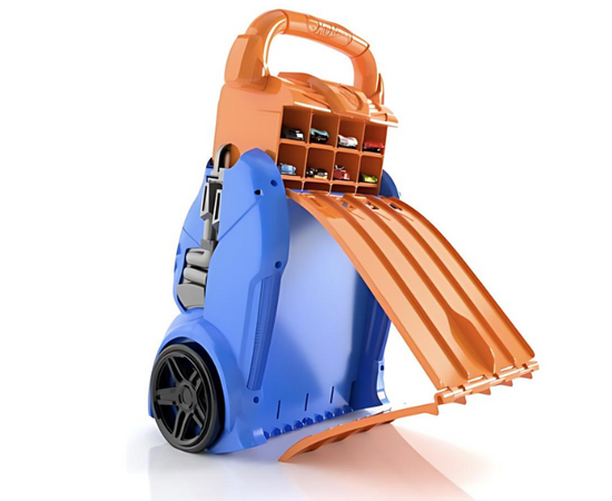 Портативный трек-контейнер с 4 параллельными дорожками Hot Wheels