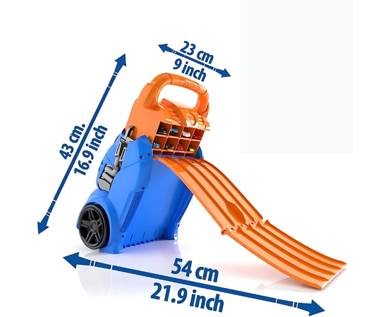 Портативный трек-контейнер с 4 параллельными дорожками Hot Wheels