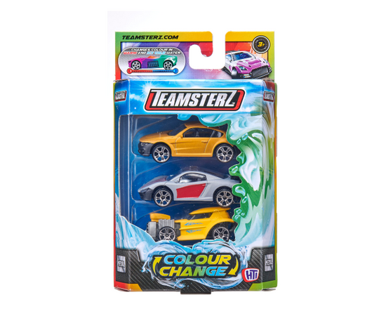 Набор из 3 машинок меняющих цвет от бренда Teamsterz, на выбор