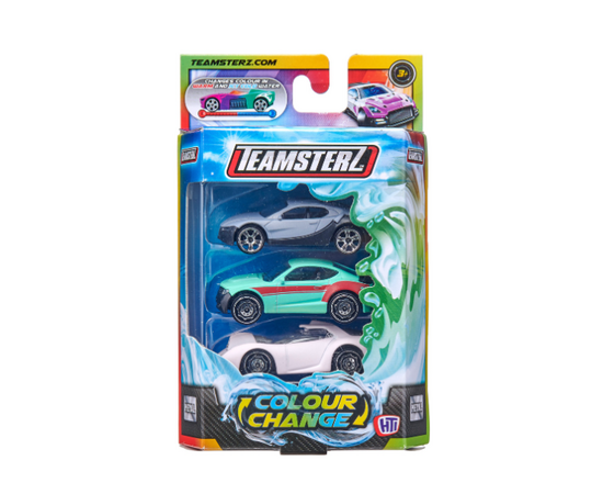 Набор из 3 машинок меняющих цвет от бренда Teamsterz, на выбор