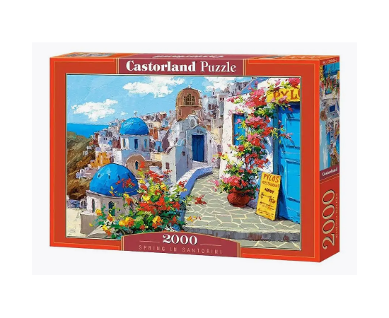 Пазл от бренда Castorland "Весна в Санторини",2000 элементов