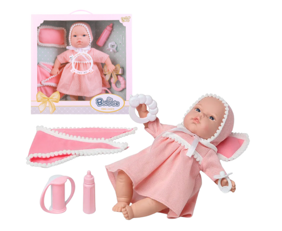 Пупс Бонни в розовом платье с аксессуарами