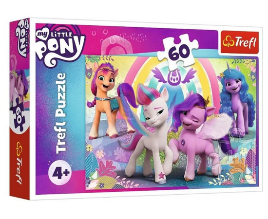 Пазл "Милые маленькие пони" от бренда Trefl, 60 элементов