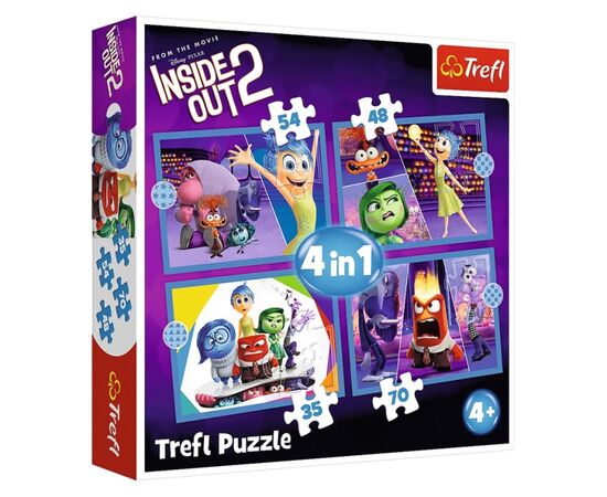 Пазл 4 в 1 "Эмоции правят" от бренда Trefl, на 35, 48, 54 и 70 элементов
