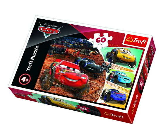 Пазл "Молния Маккуин и его друзья" от бренда Trefl, 60 элементов