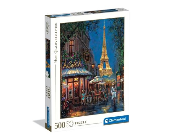 Пазл от бренда Clementoni "Ночь в кафе Эйфелева башня ",500 элементов