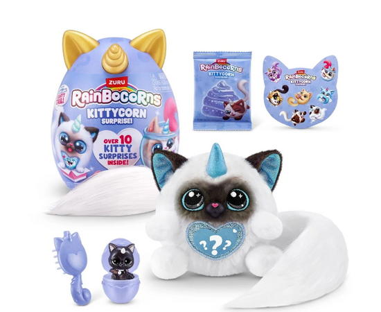 Яйцо-сюрприз с мягкой игрушкой Rainbocorns KittyCorn от бренда Zuru, 10 сюрпризов