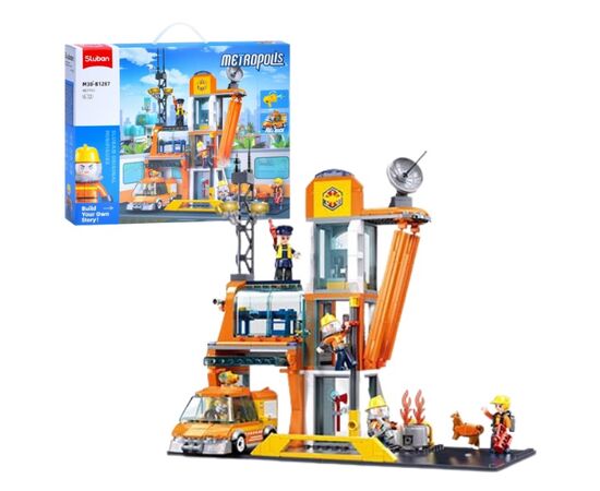 Конструктор от бренда Sluban «Пожарная часть», 407 элементов