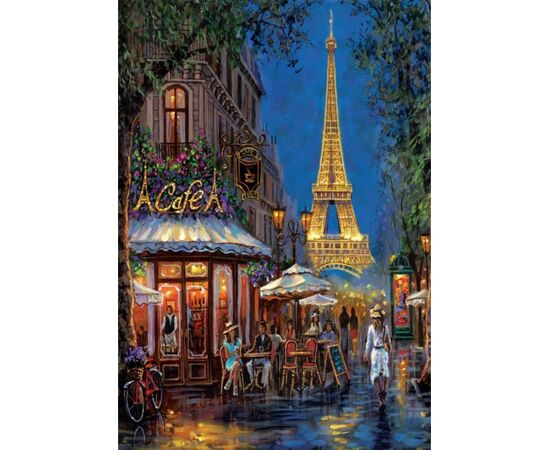 Пазл от бренда Clementoni "Ночь в кафе Эйфелева башня ",500 элементов
