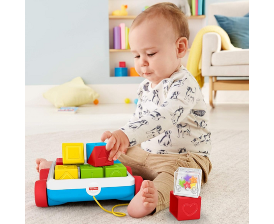 Каталка с конструктором, 9 блоков от бренда Fisher-Price