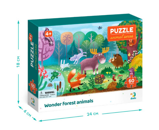 Пазл "Чудо звери в лесу", серия Животные от бренда Dodo, 60 элементов