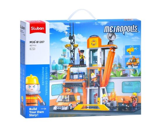 Конструктор от бренда Sluban «Пожарная часть», 407 элементов