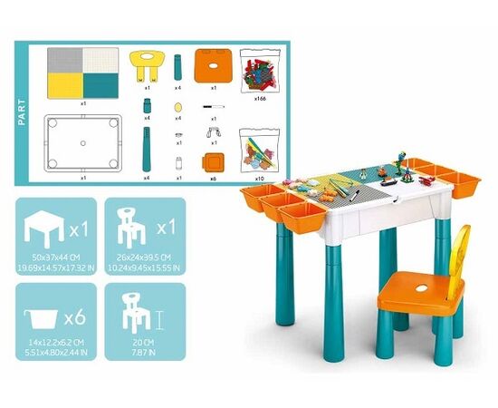 Столик игровой с конструктором 9 в 1 от бренда Sluban