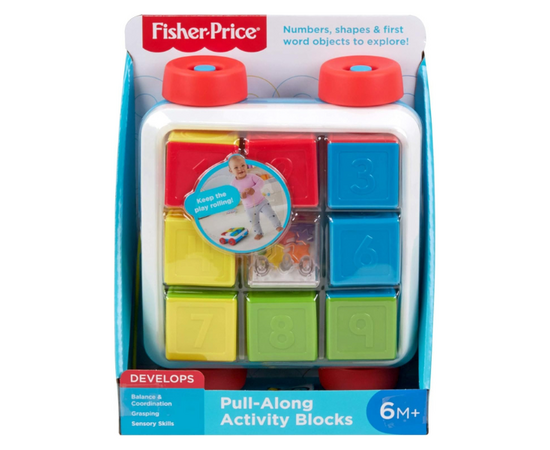 Каталка с конструктором, 9 блоков от бренда Fisher-Price