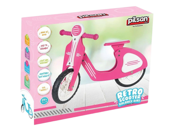 Ретро-велосипед без педалей, с EVA колесами, синий/розовый от бренда Pilsan