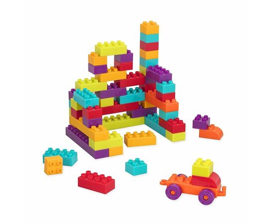 Набор "Тележка с конструктором" от бренда battat, 54 детали