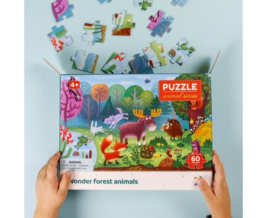 Пазл "Чудо звери в лесу", серия Животные от бренда Dodo, 60 элементов