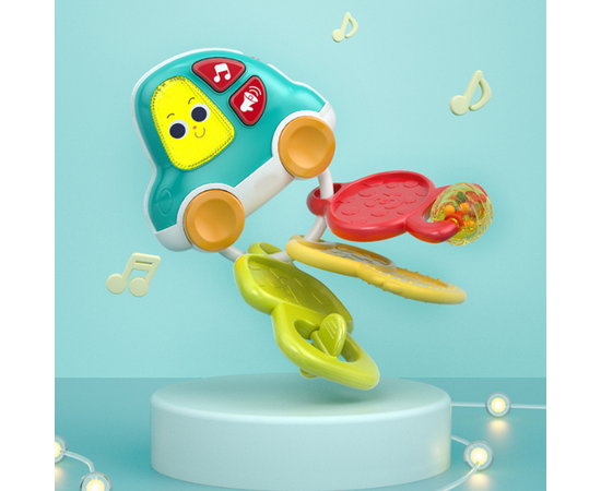 Музыкальная погремушка «Машинка с ключиками» с подсветкой и звуками от бренда Hola Toys