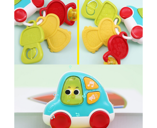 Музыкальная погремушка «Машинка с ключиками» с подсветкой и звуками от бренда Hola Toys