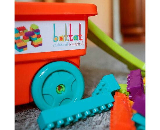 Набор "Тележка с конструктором" от бренда battat, 54 детали