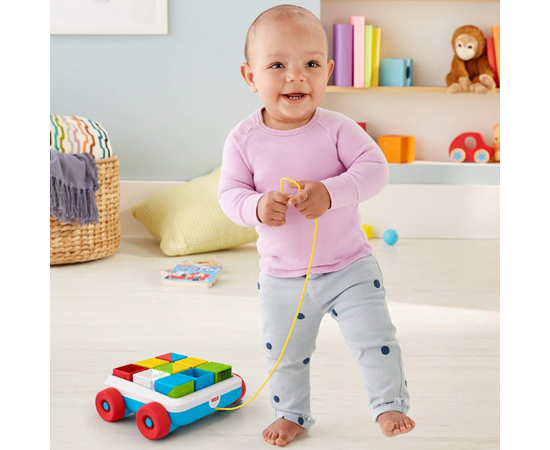 Каталка с конструктором, 9 блоков от бренда Fisher-Price